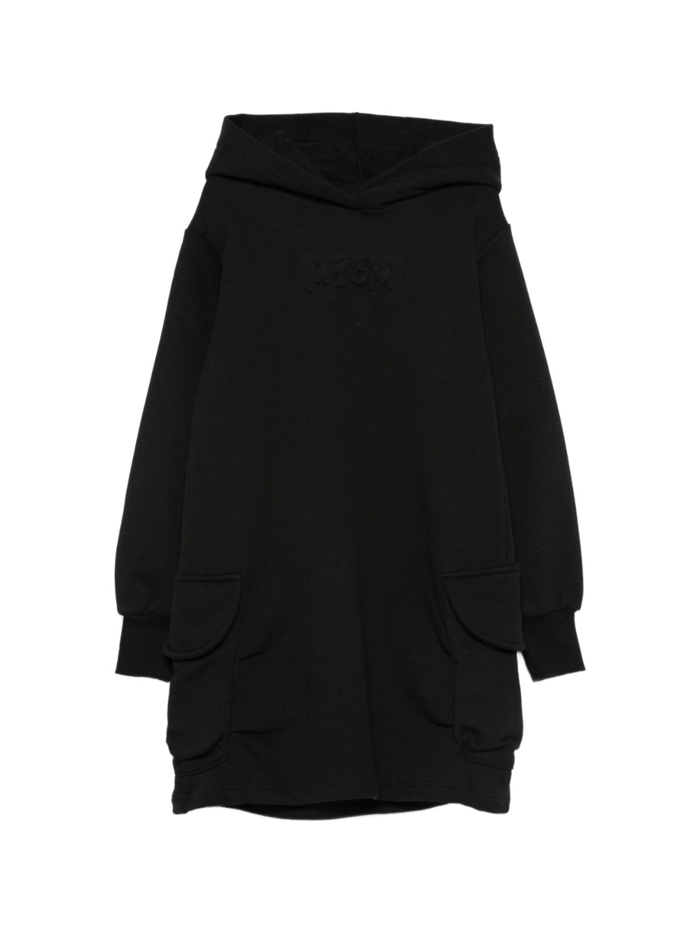Abito per bambina MSG Kids nero con logo in rilievo - Rubino Kids