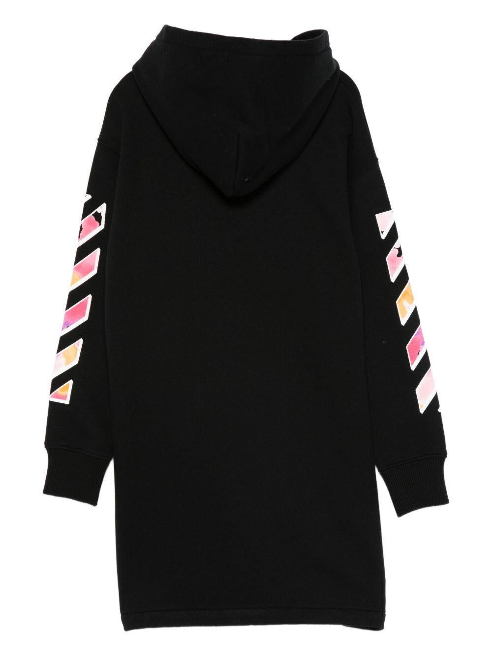 Abito per bambina Off - White Kids nero con stampa logo sul davanti - Rubino Kids