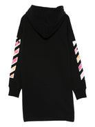 Abito per bambina Off - White Kids nero con stampa logo sul davanti - Rubino Kids