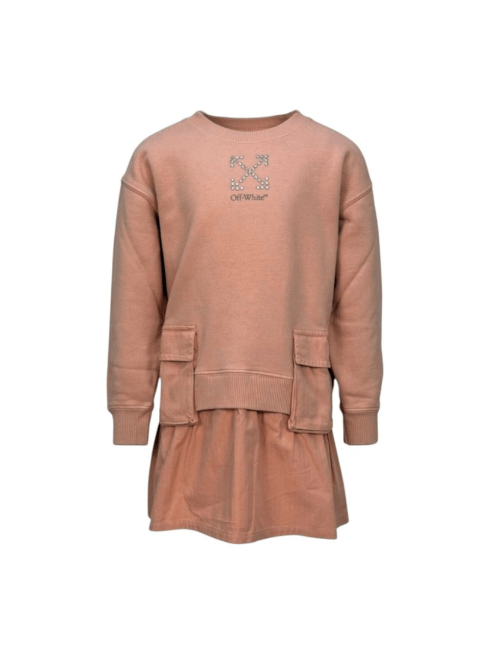 Abito per bambina Off - White Kids rosa con caratteristico logo freccia sul davanti - Rubino Kids