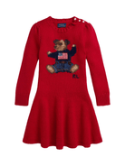 Abito per bambina Polo Ralph Lauren Kids rosso con motivo Polo Bear - Rubino Kids