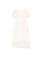 Abito per bambina Self - Portrait Kids beige con mantella in pizzo - Rubino Kids