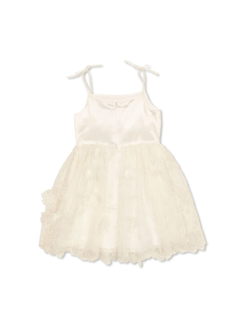 Abito per bambina Self - Portrait Kids beige con ricamo a fiori - Rubino Kids