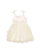 Abito per bambina Self - Portrait Kids beige con ricamo a fiori - Rubino Kids