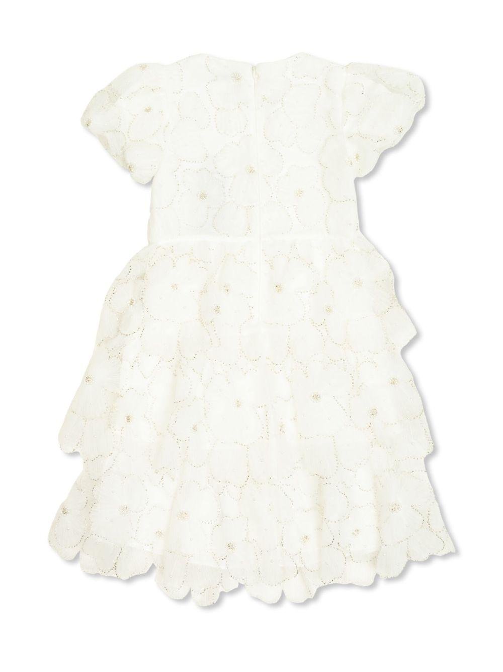 Abito per bambina Self - Portrait Kids bianco con ricamo - Rubino Kids