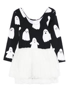 Abito per bambina Stella McCarteney Kids bianco e nero con stampa fantasmi - Rubino Kids