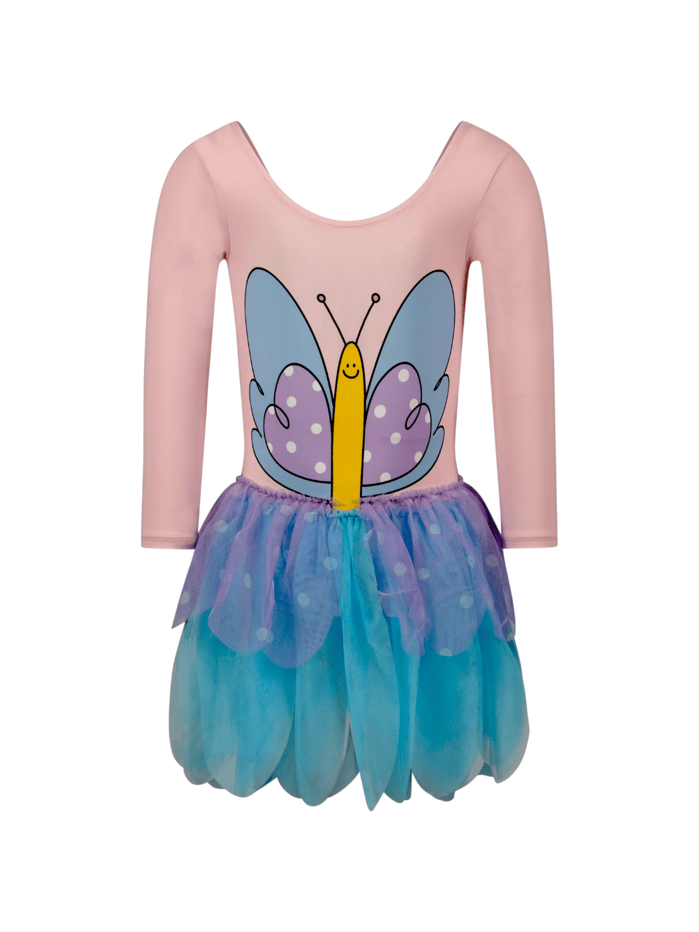 Abito per bambina Stella mcCarteny Kids multicolore a maniche lunghe con dettagli a farfalle - Rubino Kids