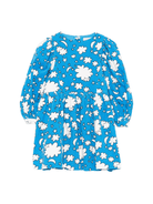 Abito per bambina Stella McCartney Kids azzurro con stampa con nuvole e stelle - Rubino Kids