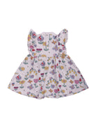 Abito per bambina Stella McCartney Kids bianco con stampa grafica all - over - Rubino Kids