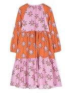 Abito per bambina Stella McCartney Kids Bright Stars arancione e rosa con grafica - Rubino Kids