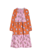 Abito per bambina Stella McCartney Kids Bright Stars arancione e rosa con grafica - Rubino Kids