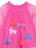 Abito per bambina Stella McCartney Kids fucsia in tulle con fiocco - Rubino Kids