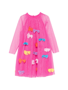 Abito per bambina Stella McCartney Kids fucsia in tulle con fiocco - Rubino Kids