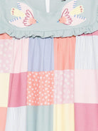 Abito per bambina Stella McCartney Kids multicolor con motivo patchwork e ricamo - Rubino Kids