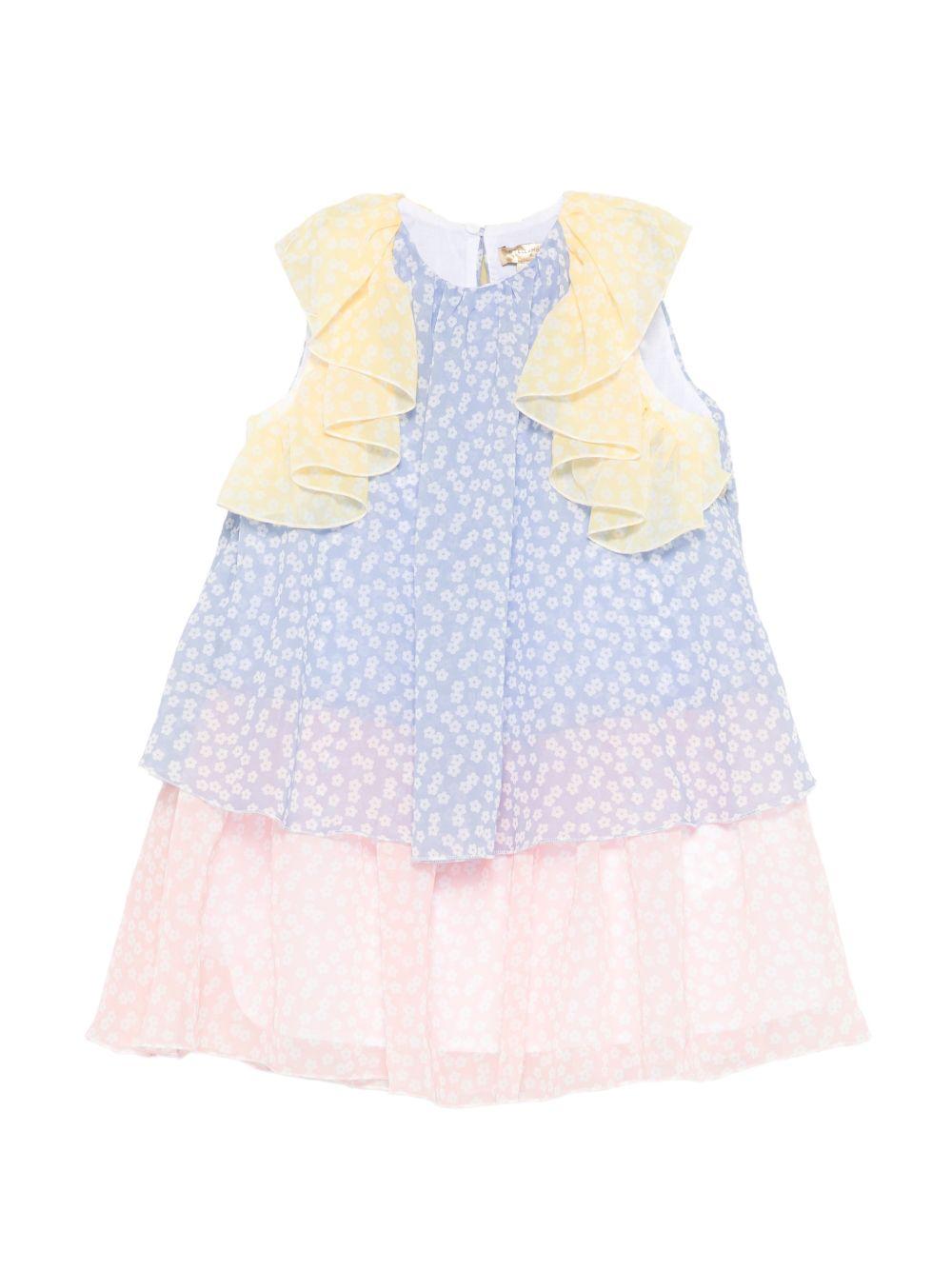 Abito per bambina Stella McCartney Kids multicolore a fiori con ruches - Rubino Kids