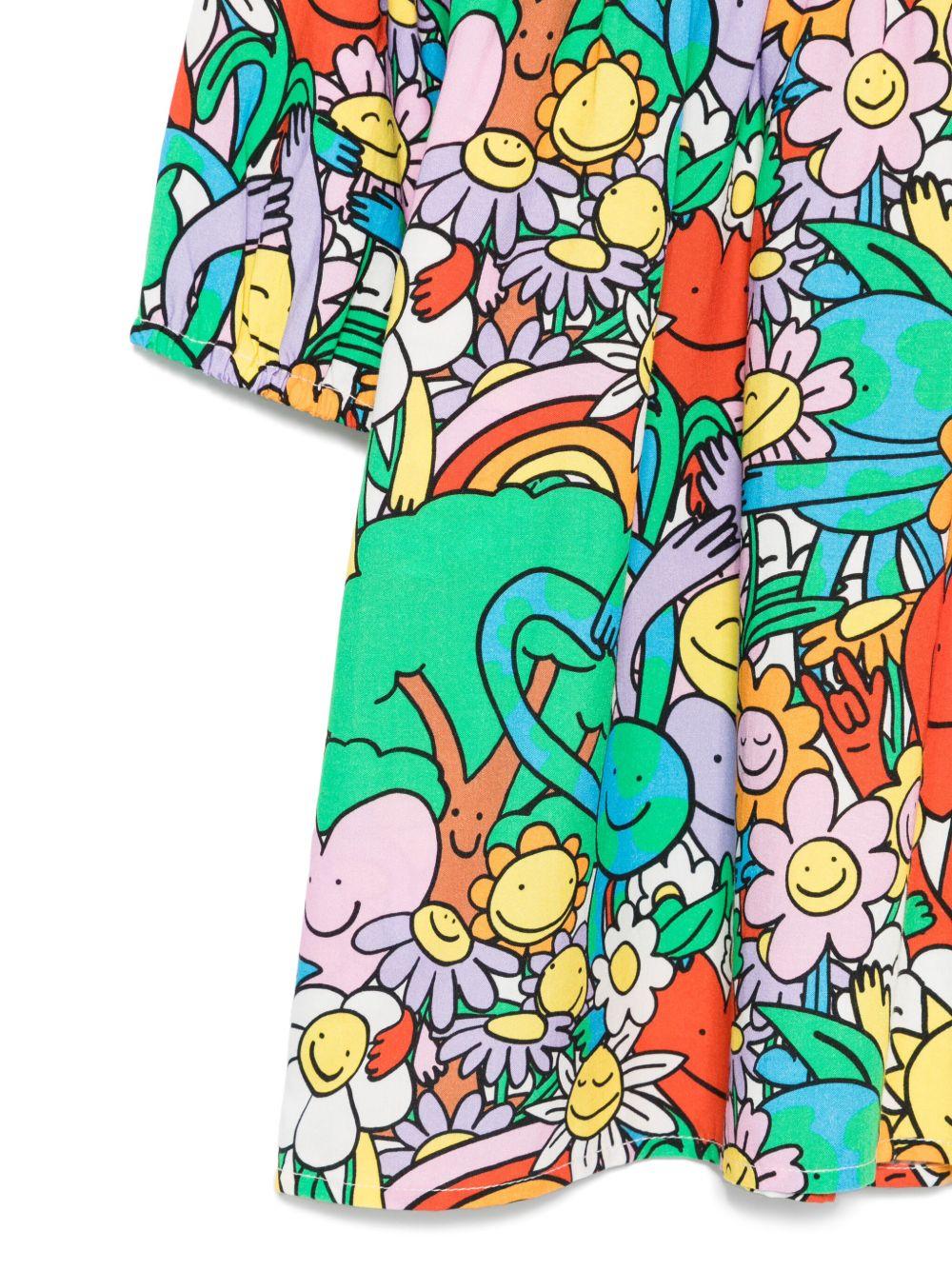 Abito per bambina Stella McCartney Kids multicolore con stampa grafica - Rubino Kids