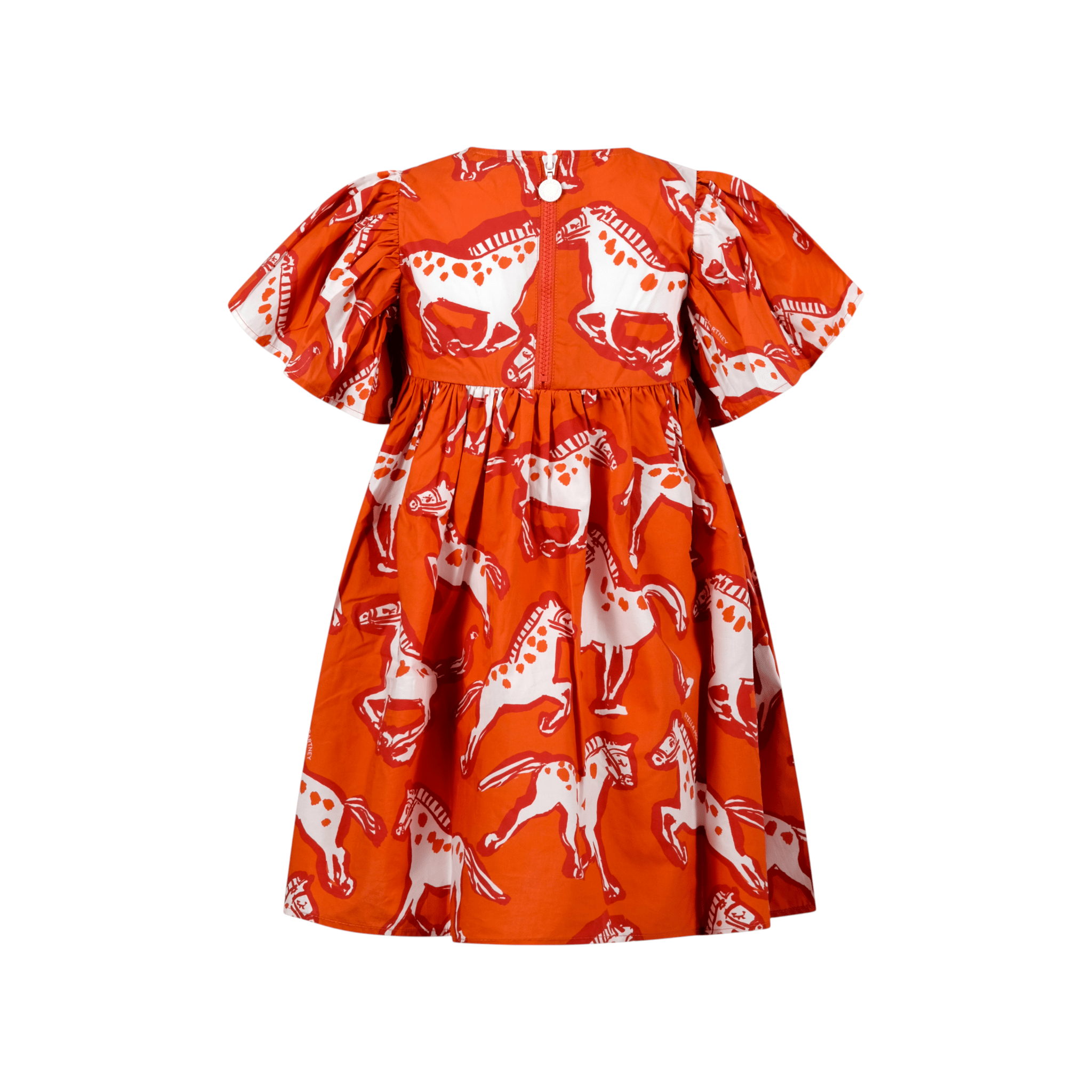 Abito per bambina Stella McCartney Kids rosso con stampa cavalli all - over - Rubino Kids