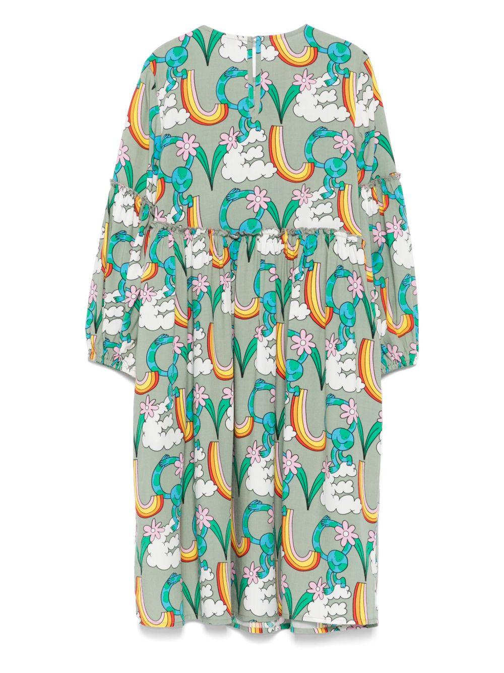 Abito per bambina Stella McCartney Kids verde con stampa grafica - Rubino Kids