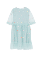Abito per bambina Stella McCartney Kids verde in tulle decorato con cuori - Rubino Kids