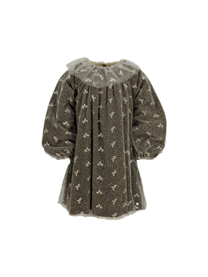 Abito per bambina Tartine et Chocolat marrone con dettagli in tulle