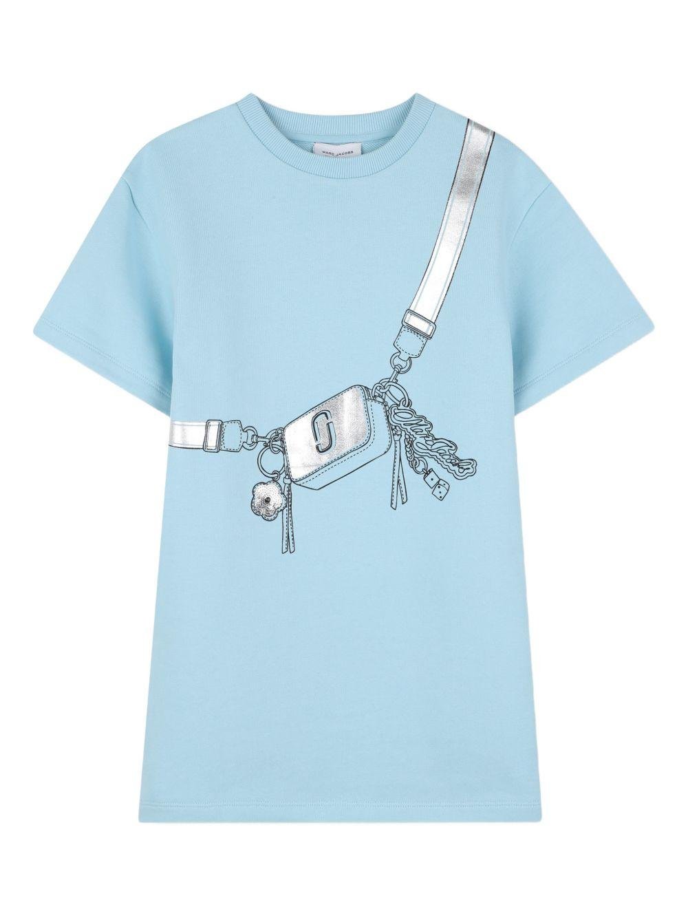Abito per bambina The Marc Jacobs Kids azzurro con stampa grafica sul davanti - Rubino Kids