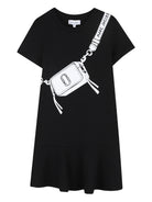 Abito per bambina The Marc Jacobs Kids nera con stampa borsa - Rubino Kids