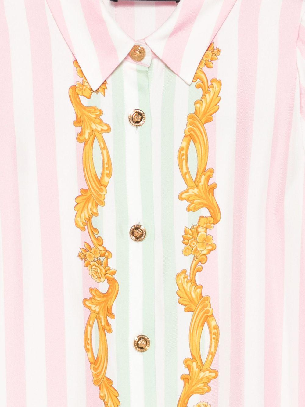 Abito per bambina Versace Kids Barocco rosa gessato - Rubino Kids