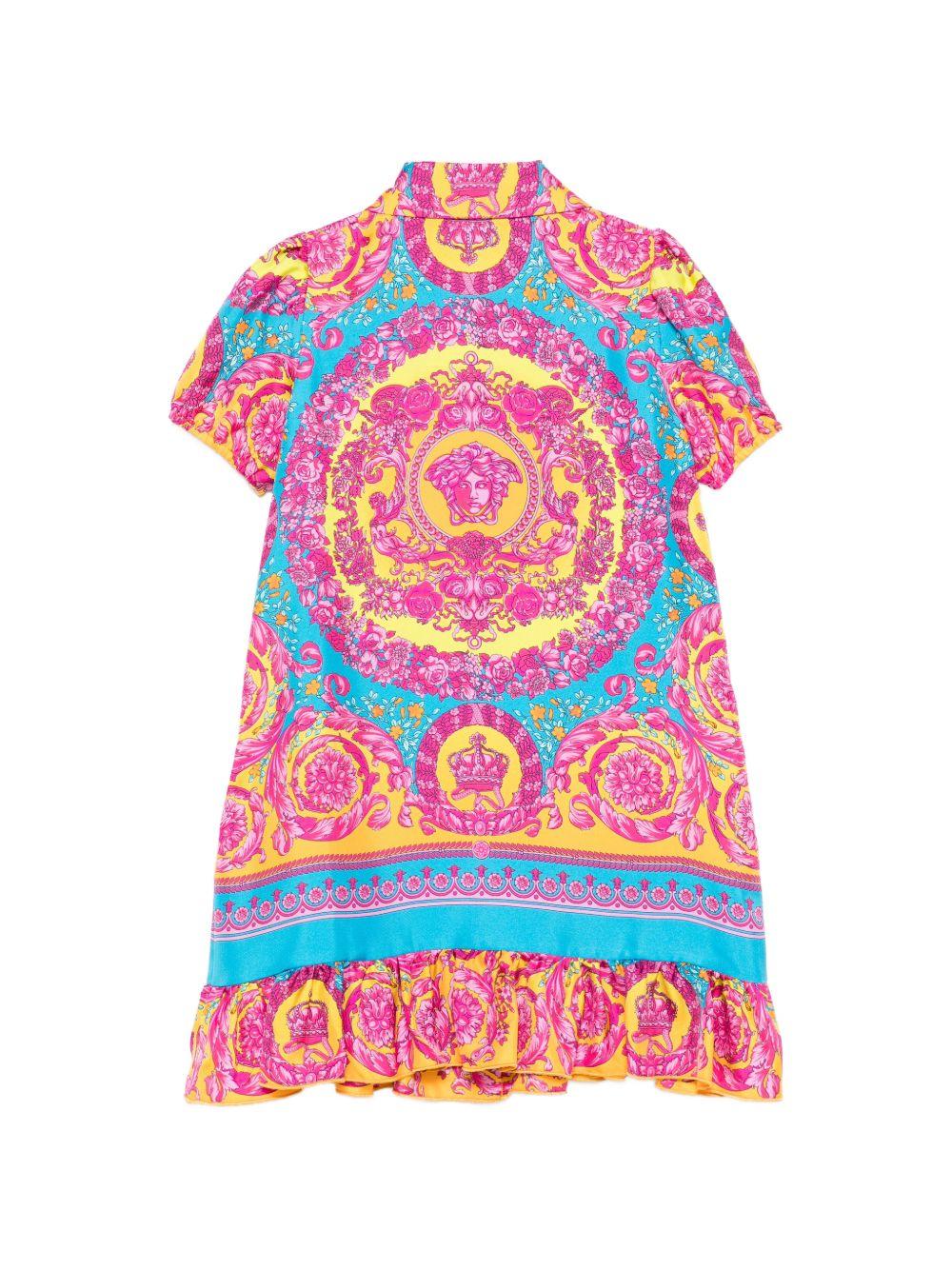 Abito per bambina Versace Kids multicolore con stampa medusa sul retro - Rubino Kids