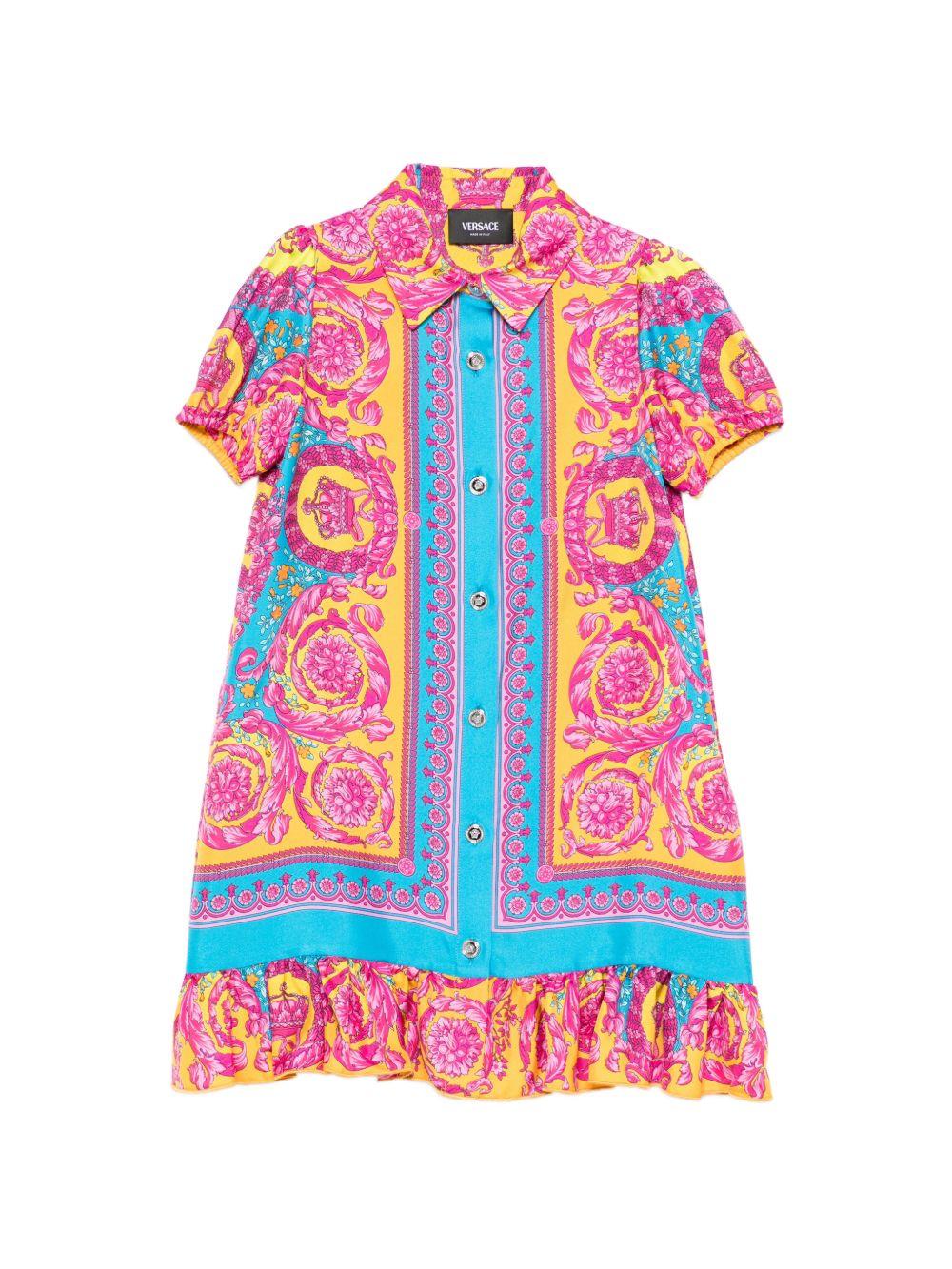 Abito per bambina Versace Kids multicolore con stampa medusa sul retro - Rubino Kids