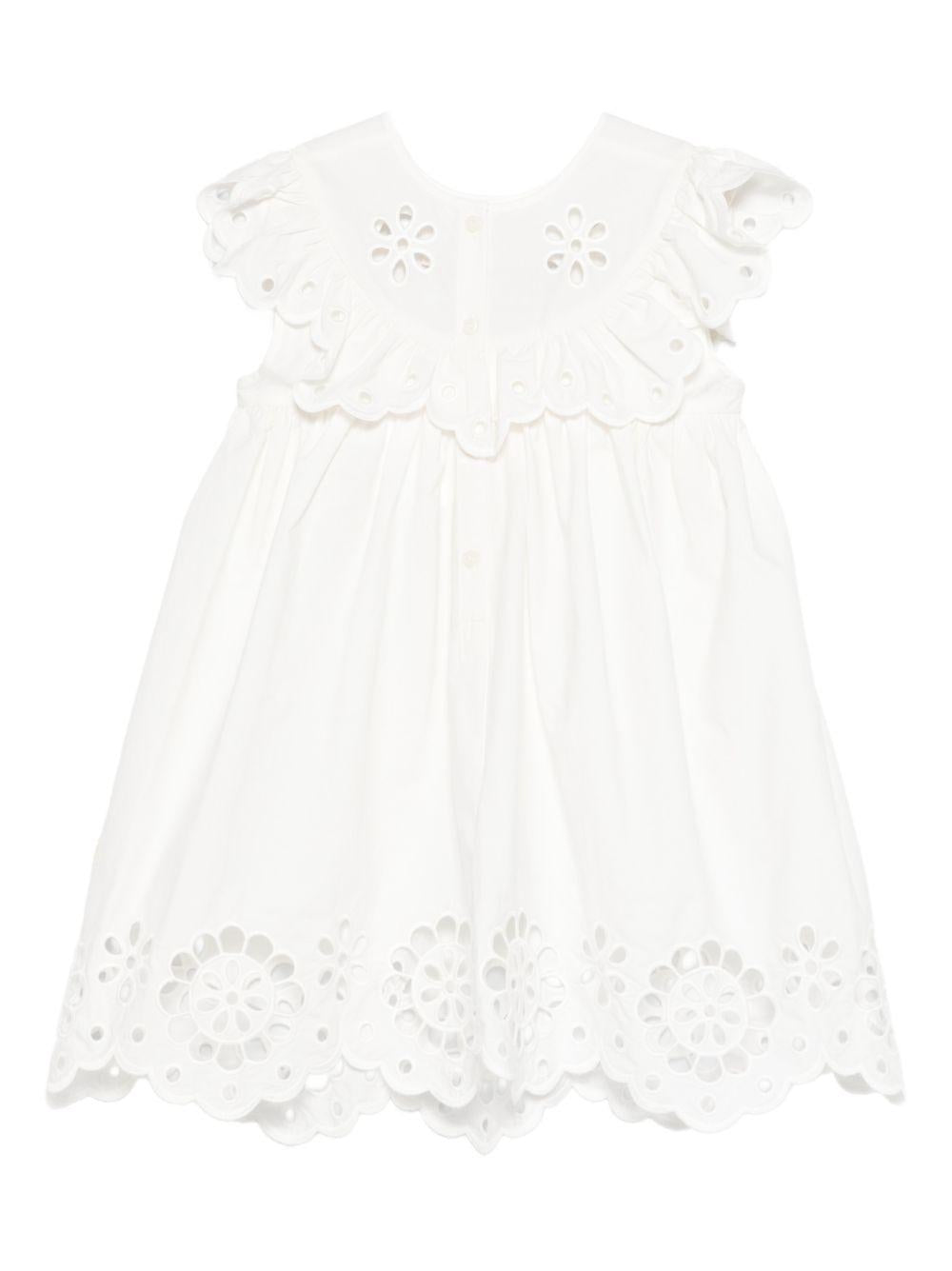 Abito per bambina Zimmermann Kids bianco con dettaglio floreale - Rubino Kids