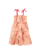 Abito per bambina ZIMMERMANN Kids Cascadian rosa con scollo quadrato - Rubino Kids