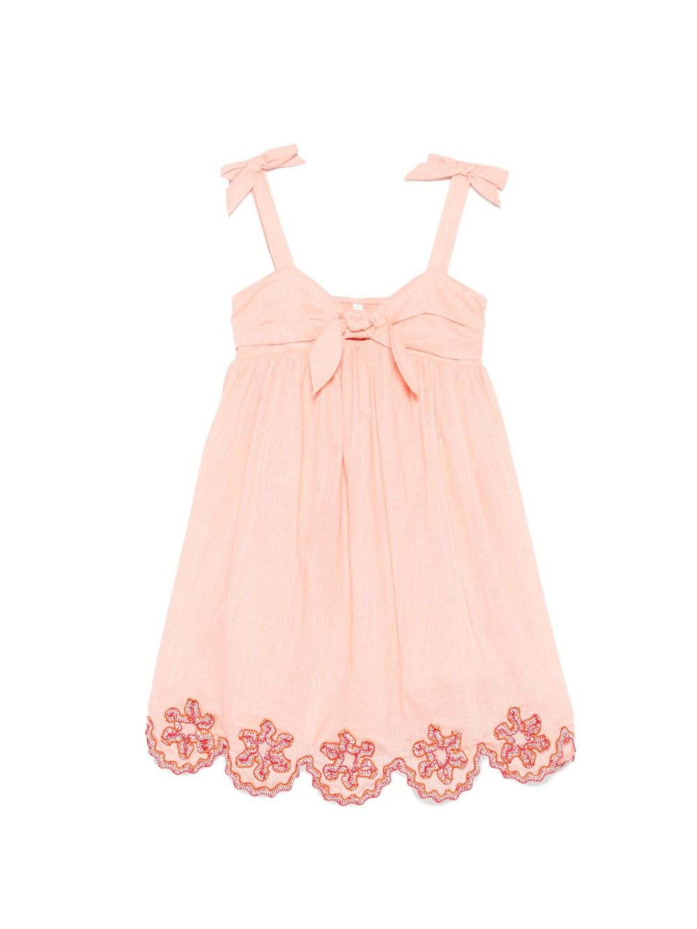 Abito per bambina ZIMMERMANN Kids pesca ricamato con orlo smerlato Cascadian Ric Rac - Rubino Kids