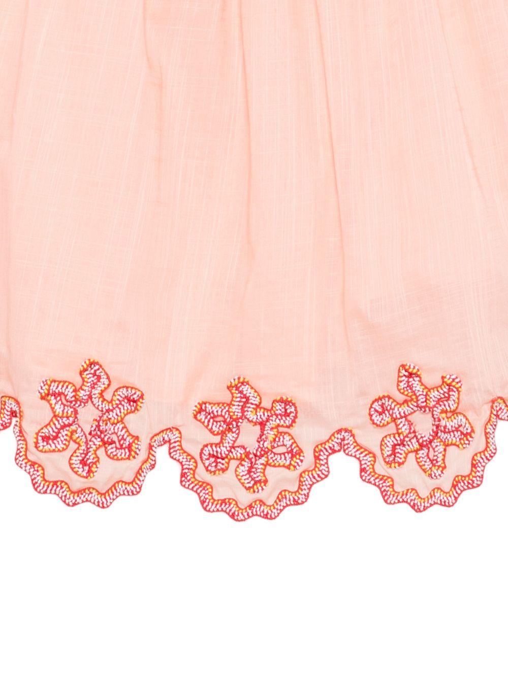 Abito per bambina ZIMMERMANN Kids pesca ricamato con orlo smerlato Cascadian Ric Rac - Rubino Kids