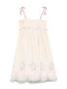Abito per bambina ZIMMERMANN Kids Tallow beige con dettaglio ruches - Rubino Kids
