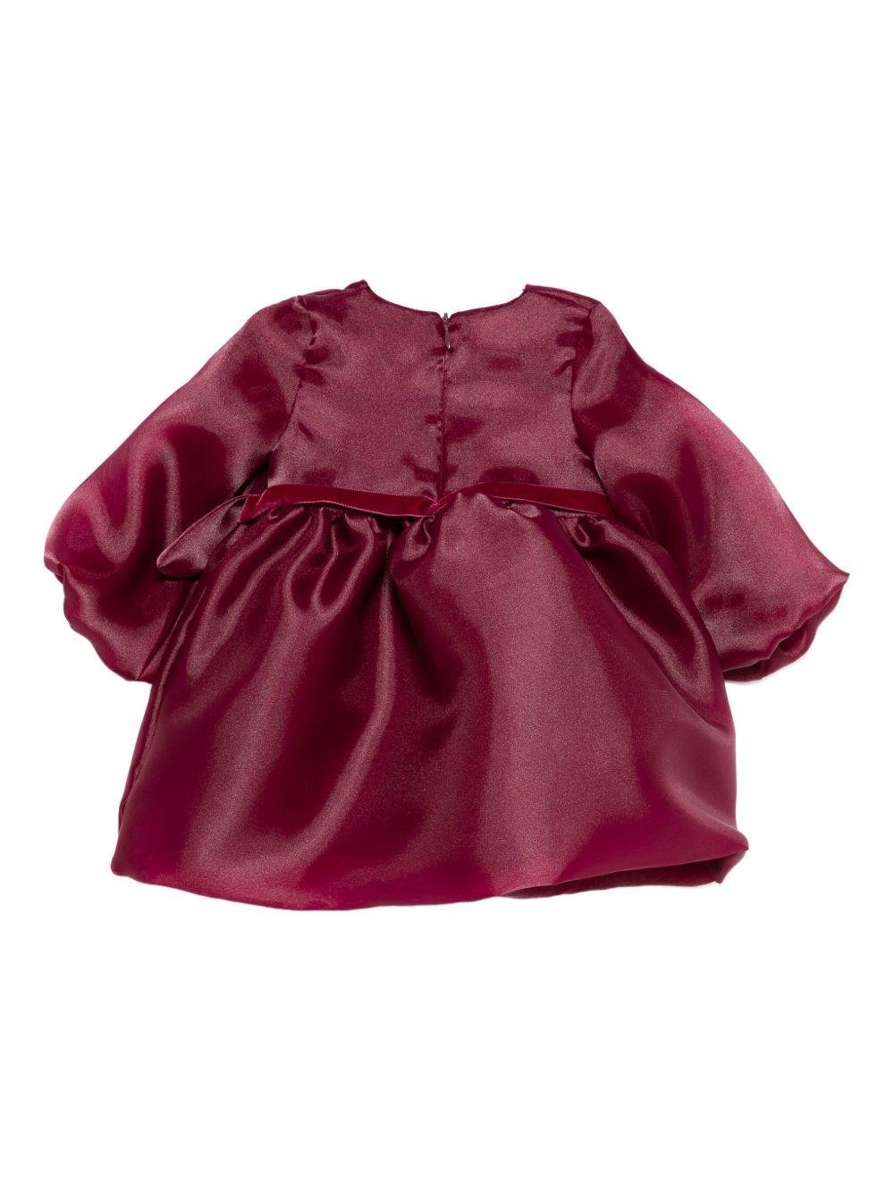 Abito per neonata A'lapage rosso con maniche a sbuffo - Rubino Kids