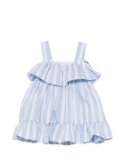 Abito per neonata Balmain Kids azzurro a righe - Rubino Kids