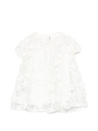 Abito per neonata Balmain Kids bianco a fiori - Rubino Kids