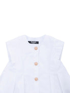 Abito per neonata Balmain Kids bianco con bottoni dorati - Rubino Kids