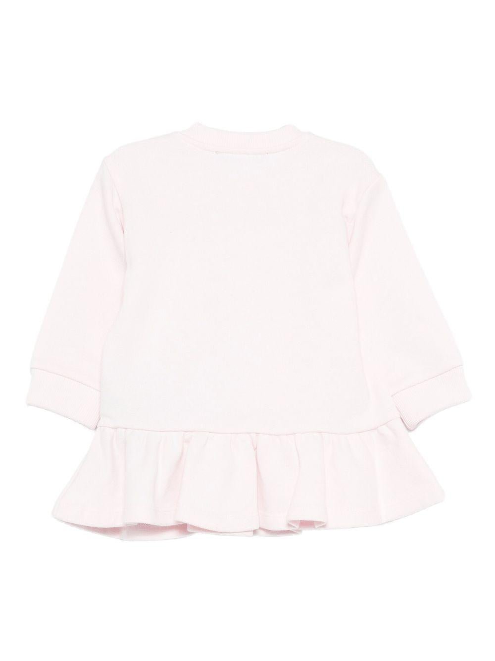 Abito per neonata Balmain Kids rosa con orlo arricciato - Rubino Kids