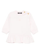 Abito per neonata Balmain Kids rosa con orlo arricciato - Rubino Kids