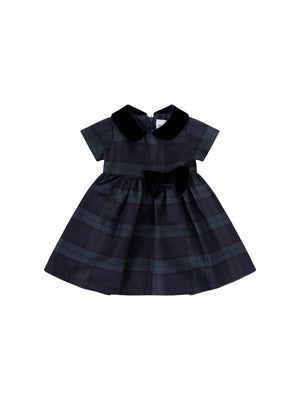 Baroni blue tartan baby girl dress
