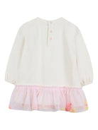 Abito per neonata Billieblush bianco modello felpa con orlo in tulle - Rubino Kids