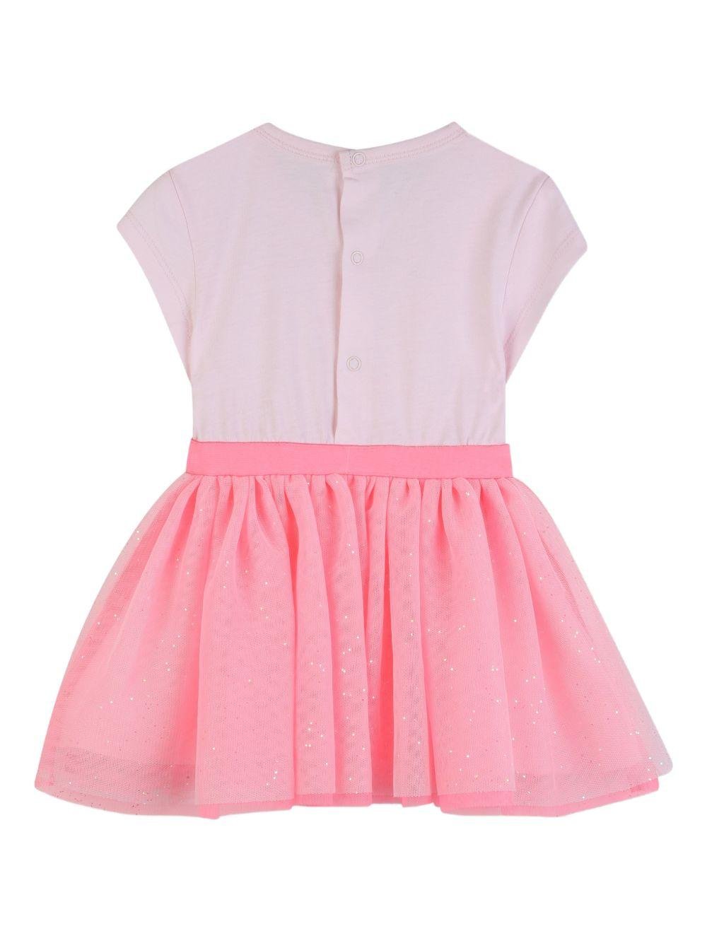 Abito per neonata Billieblush rosa con ricamo borsa a forma di leoncino - Rubino Kids