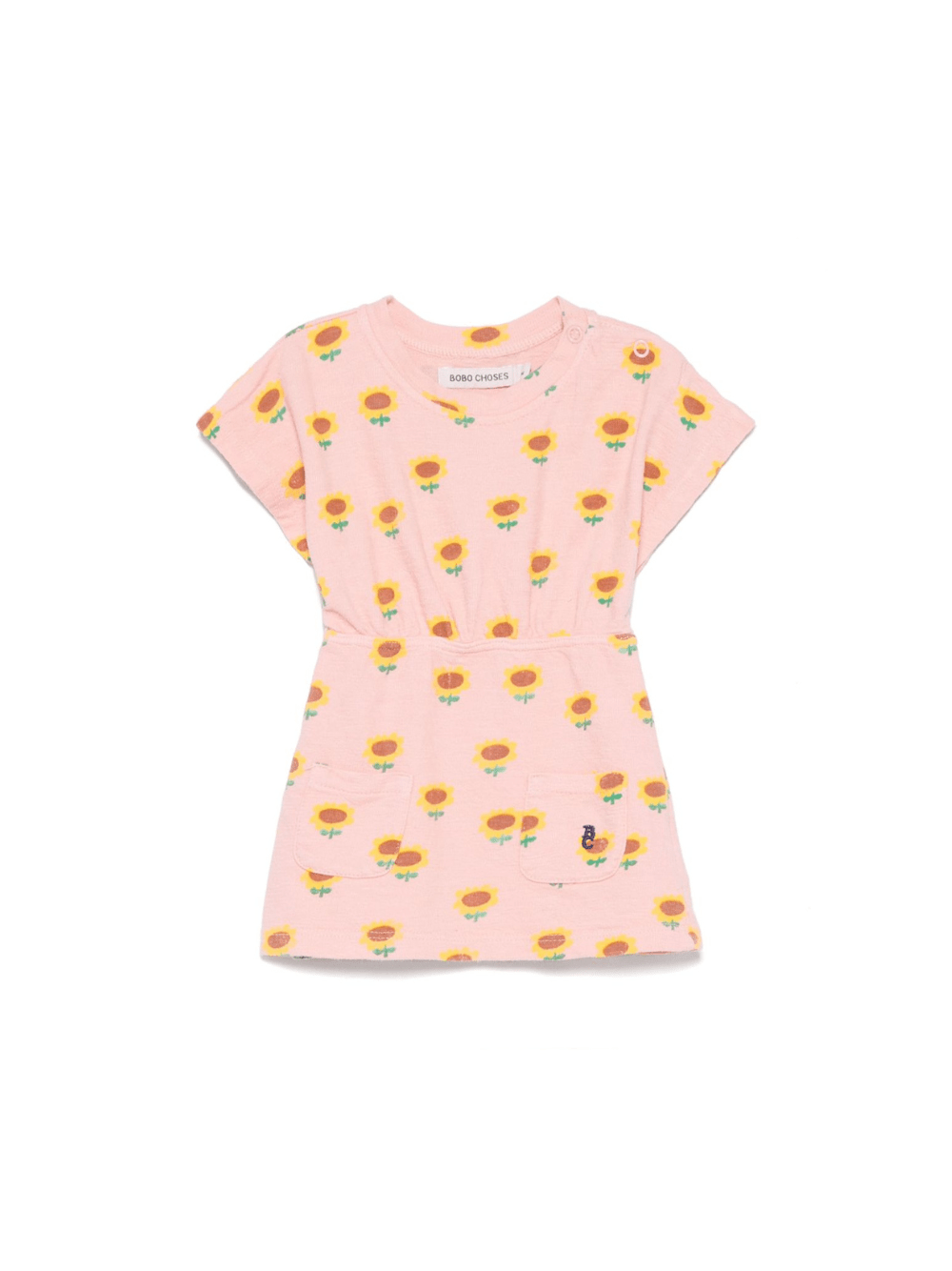 Abito per neonata Bobo Choses Sunflower rosa con stampa girasole - Rubino Kids
