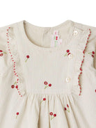 Abito per neonata Bonpoint beige con ruches - Rubino Kids