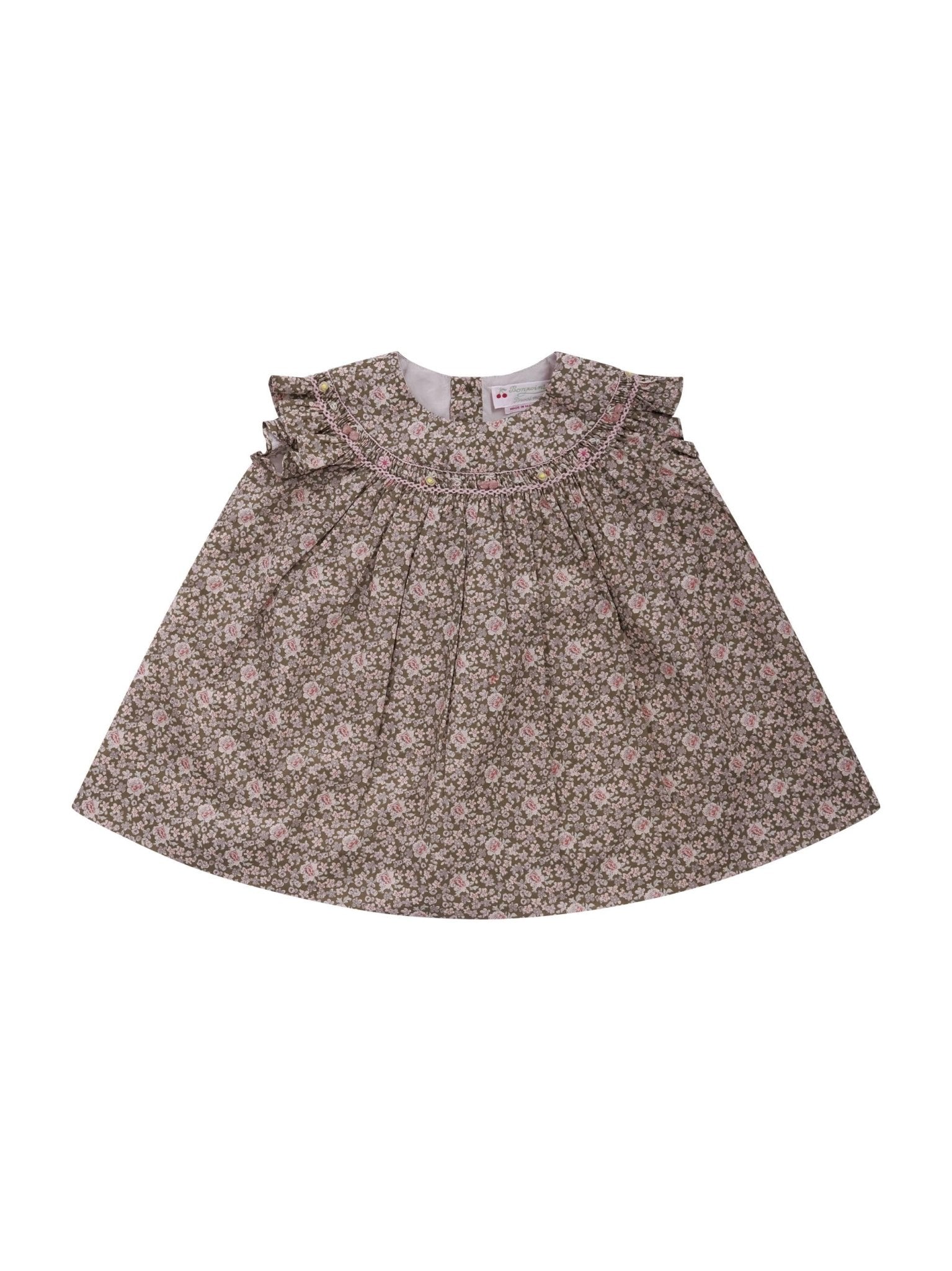Abito per neonata Bonpoint multicolore con stampa floreale all - over - Rubino Kids
