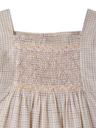 Abito per neonata Bonpoint Pais beige con motivo a quadri - Rubino Kids