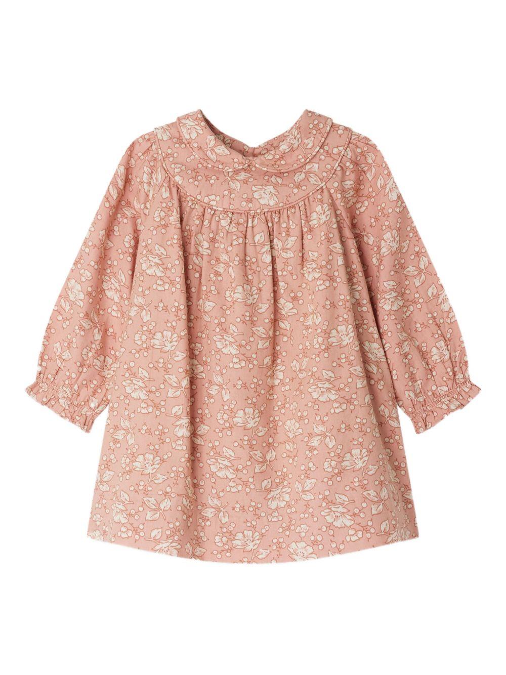 Abito per neonata Bonpoint rosa con stampa a fiori - Rubino Kids