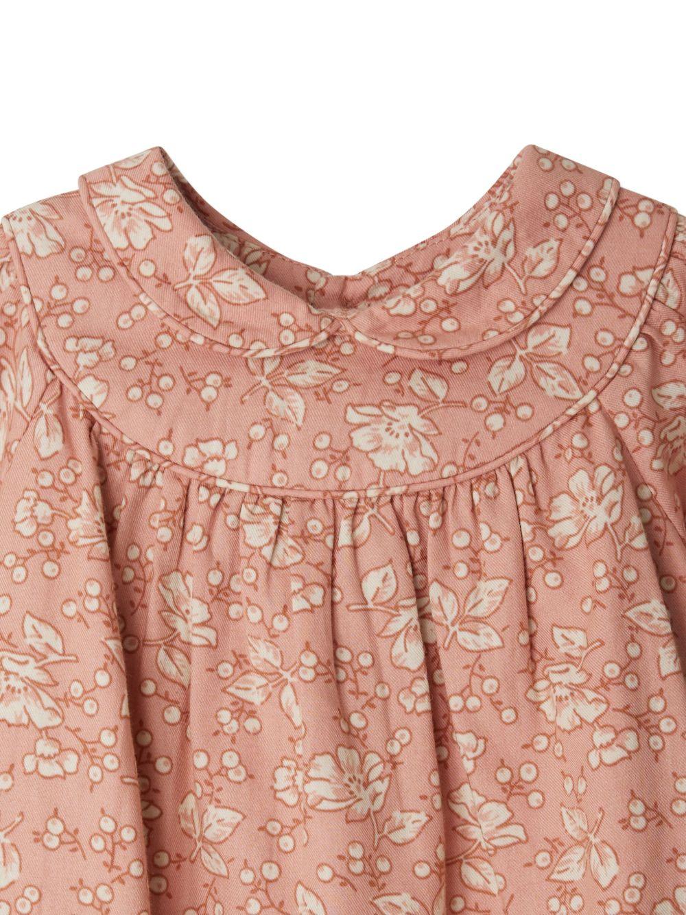 Abito per neonata Bonpoint rosa con stampa a fiori - Rubino Kids