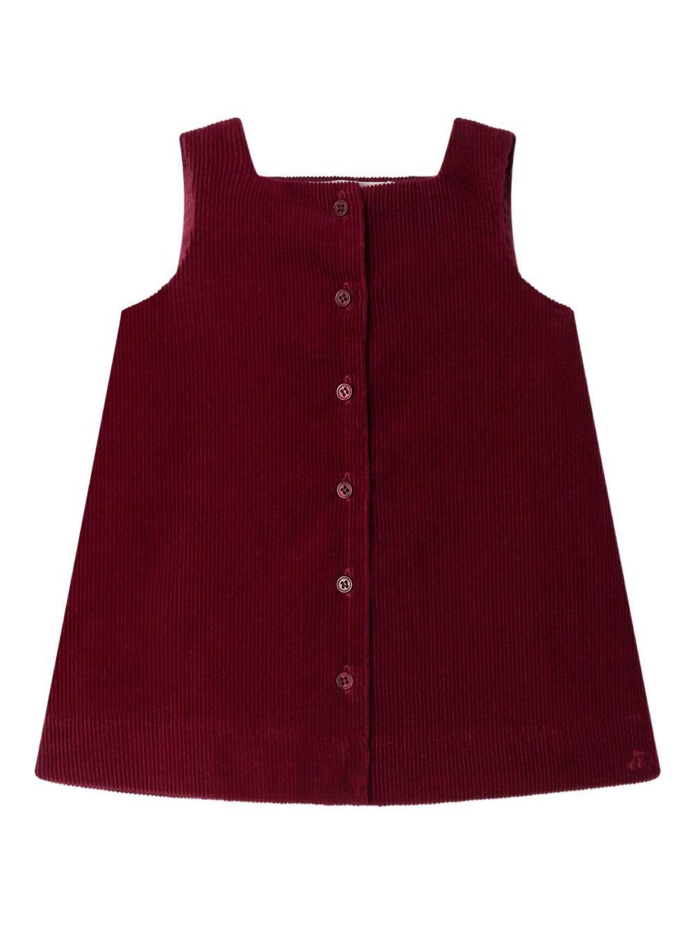 Abito per neonata Bonpoint rosso scuro con motivo a coste - Rubino Kids